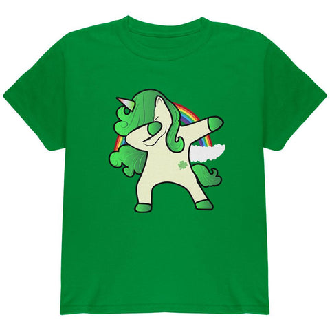St. Patrick's Day Irish Dabbing Unicorn Youth T Shirt