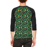 Tropical Toucan Rainforest Repeat Pattern Mens Raglan T Shirt