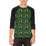 Tropical Toucan Rainforest Repeat Pattern Mens Raglan T Shirt