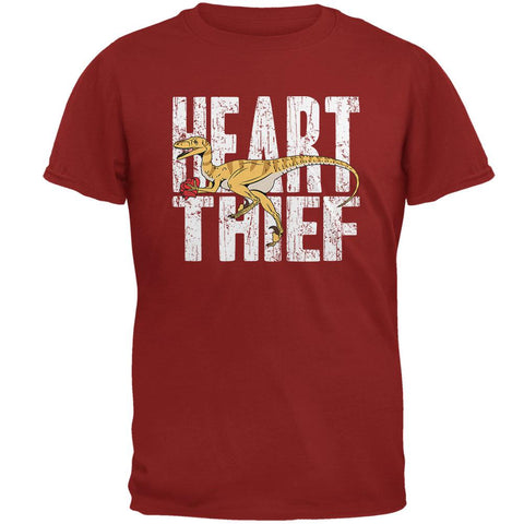 Valentine's Day Velociraptor Heart Thief Dino Mens T Shirt