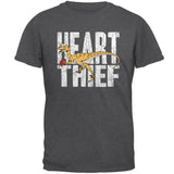 Valentine's Day Velociraptor Heart Thief Dino Mens T Shirt