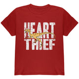 Valentine's Day Velociraptor Heart Thief Dino Youth T Shirt