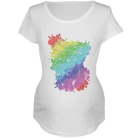 Rainbow Watercolor Easter Bunny Maternity Soft T Shirt