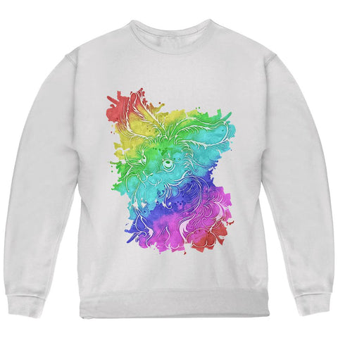Rainbow Watercolor Easter Bunny Youth Sweatshirt