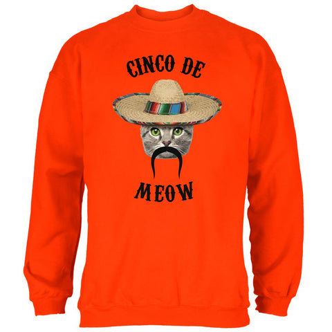 Funny Cat Cinco de Mayo Meow Mens Sweatshirt