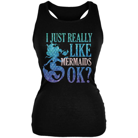 I Just Really Like Mermaids Ok Scales Juniors Soft Tank Top