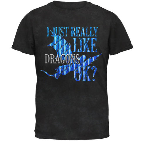 I Just Really Like Dragons Ok Scales Mens T Shirt  front view