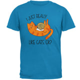 I Just Really Like Cats Ok Cute Mens T Shirt front view