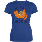 I Just Really Like Cats Ok Cute Juniors Soft T Shirt front view