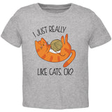 I Just Really Like Cats Ok Cute Toddler T Shirt front view