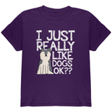 I Just Really Like Dogs Ok Cute Youth T Shirt front view