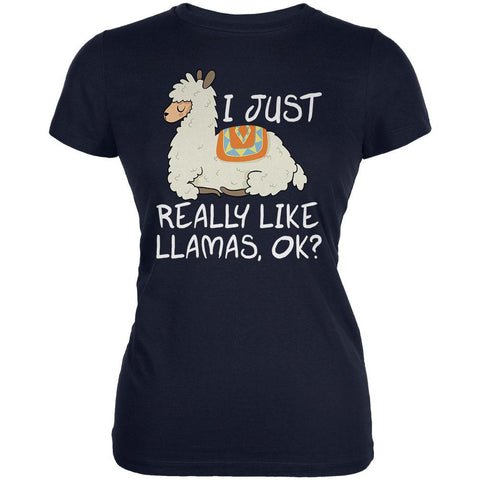 I Just Really Like Llamas Ok Cute Juniors Soft T Shirt