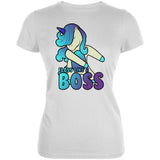 Floss Like A Boss Flossing Unicorn Dance Juniors Soft T Shirt