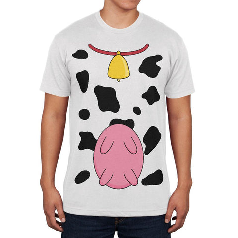 Halloween Cow Costume Udders Funny Mens Soft T Shirt