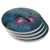 Always Be Yourself Unless Laser Shark Set of 4 Round Sandstone Coasters