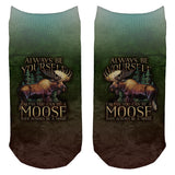 Always Be Yourself Unless Moose All Over Adult Ankle Socks