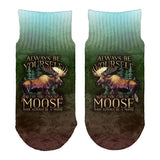 Always Be Yourself Unless Moose All Over Toddler Ankle Socks