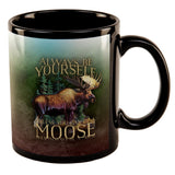 Always Be Yourself Unless Moose All Over Black Out Coffee Mug
