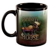 Always Be Yourself Unless Moose All Over Black Out Coffee Mug