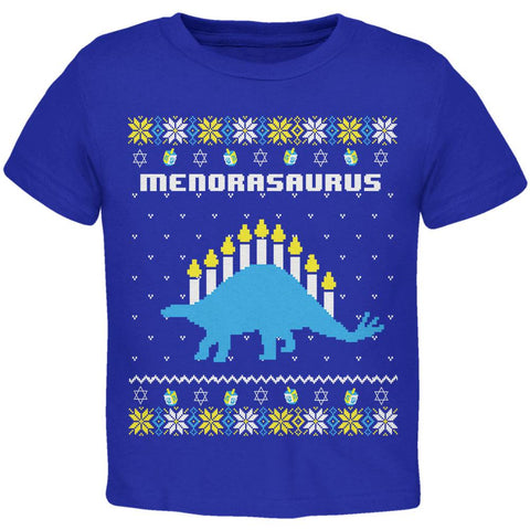 Hanukkah Ugly Sweater Menorasaurus Menorah Stegasaurus Toddler T Shirt