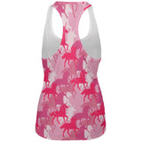 Unicorn Pink Camo Camouflage All Over Womens Work Out Tank Top