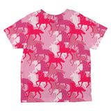 Unicorn Pink Camo Camouflage All Over Toddler T Shirt