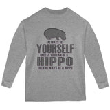 Always Be Yourself Hippo Youth Long Sleeve T Shirt
