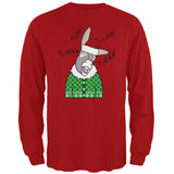 Italian Christmas Donkey Hee-Haw Funny Cute Mens Long Sleeve T Shirt front view