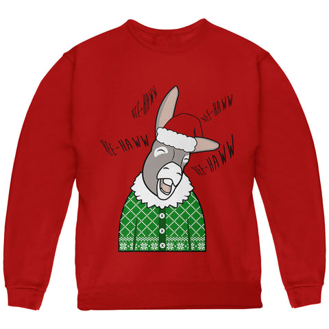 Italian Christmas Donkey Hee-Haw Funny Cute Youth Sweatshirt  front view