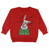 Italian Christmas Donkey Hee-Haw Funny Cute Toddler Sweatshirt front view