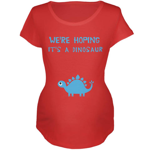 We're Hoping It's a Dinosaur Boy Maternity Soft T Shirt