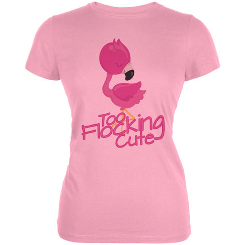 Flamingo Too Flocking Cute Juniors Soft T Shirt