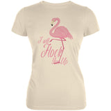 Flamingo I Will Flock You Up Juniors Soft T Shirt