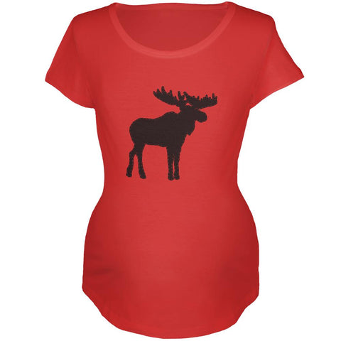 Moose Faux Stitched Maternity Soft T Shirt