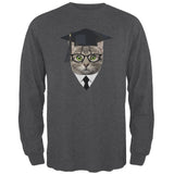 Graduation Funny Cat Mens Long Sleeve T Shirt front view