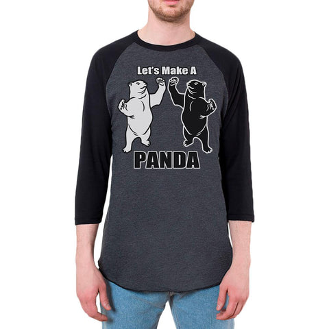 Let's Make a Panda Funny Mens Raglan T Shirt