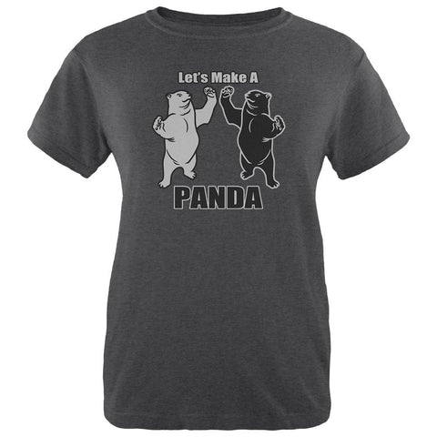 Let's Make a Panda Funny Womens Soft Heather T Shirt