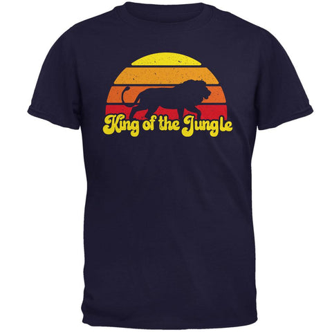 King Of The Jungle Lion Retro Sun Mens T Shirt