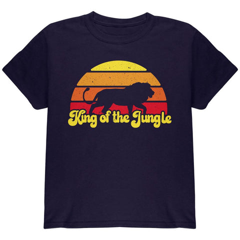 King Of The Jungle Lion Retro Sun Youth T Shirt