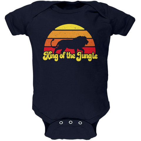 King Of The Jungle Lion Retro Sun Soft Baby One Piece