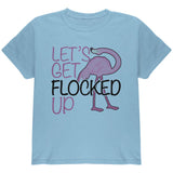 Flamingo Let's get Flocked Up Funny Pun Youth T Shirt