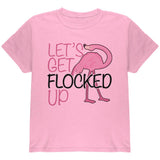 Flamingo Let's get Flocked Up Funny Pun Youth T Shirt