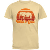 Elephant Wild And Free Retro Sun Mens T Shirt front view