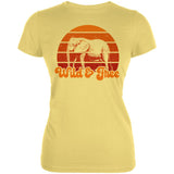 Elephant Wild And Free Retro Sun Juniors Soft T Shirt