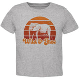 Elephant Wild And Free Retro Sun Toddler T Shirt