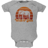 Elephant Wild And Free Retro Sun Soft Baby One Piece front view