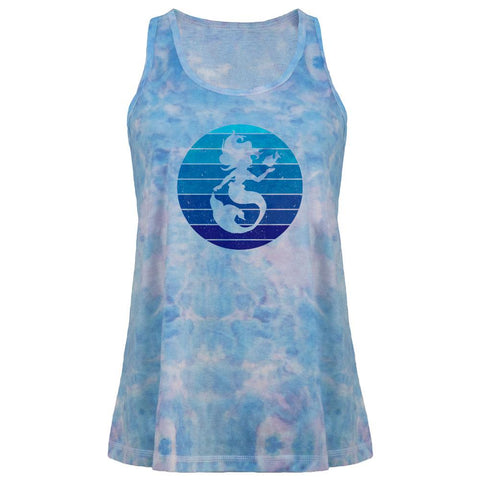 Mermaid Retro Ocean Blues Juniors Tie Dye Tank Top