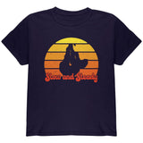 Sloth Slow and Steady Retro Sunset Youth T Shirt