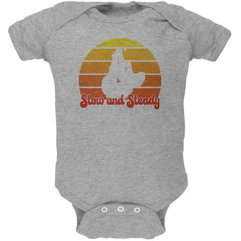 Sloth Slow and Steady Retro Sunset Soft Baby One Piece