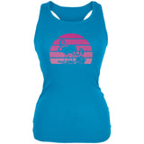 Florida Flamingo Retro Sunset Juniors Soft Tank Top